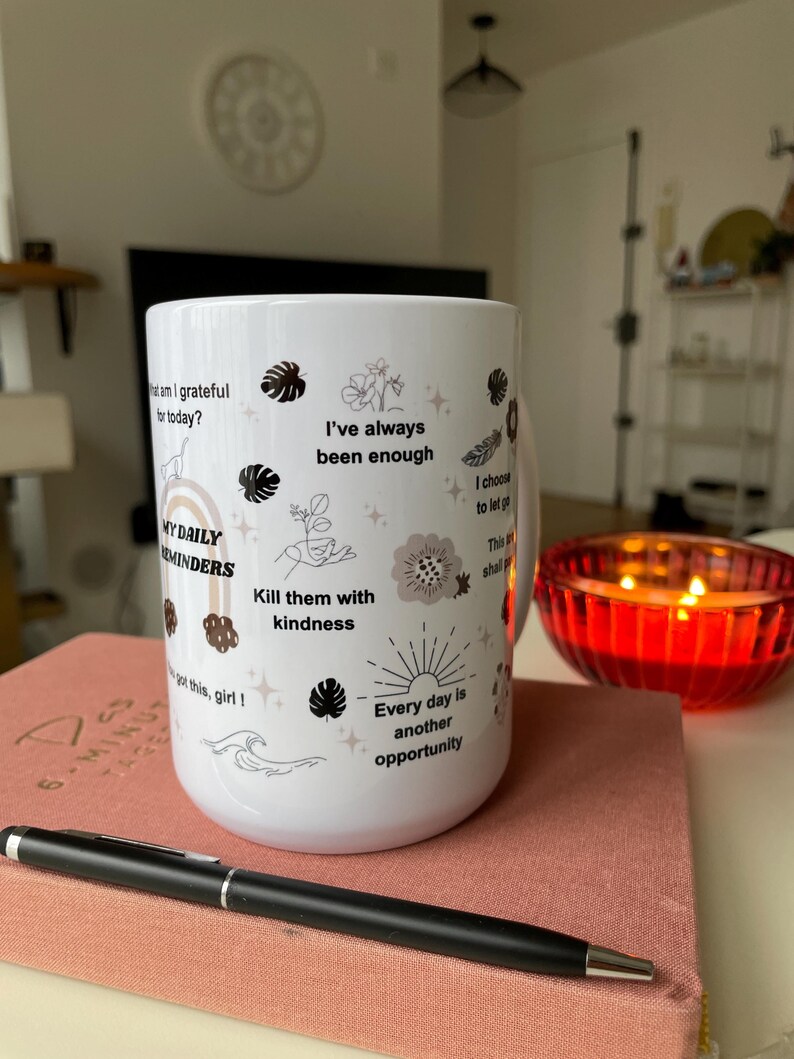 Mentale Gesundheit Becher: Tägliches Affirmationen Cup Geschenk Tech Girls 15oz Bild 5