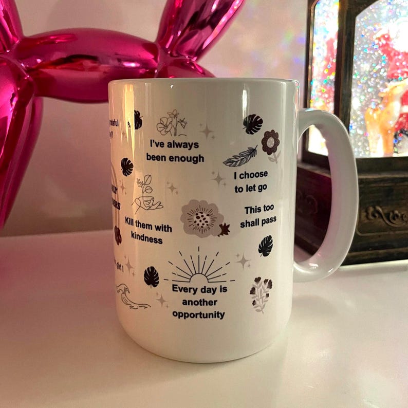 Mentale Gesundheit Becher: Tägliches Affirmationen Cup Geschenk Tech Girls 15oz Bild 16