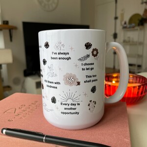 Mentale Gesundheit Becher: Tägliches Affirmationen Cup Geschenk Tech Girls 15oz Bild 9
