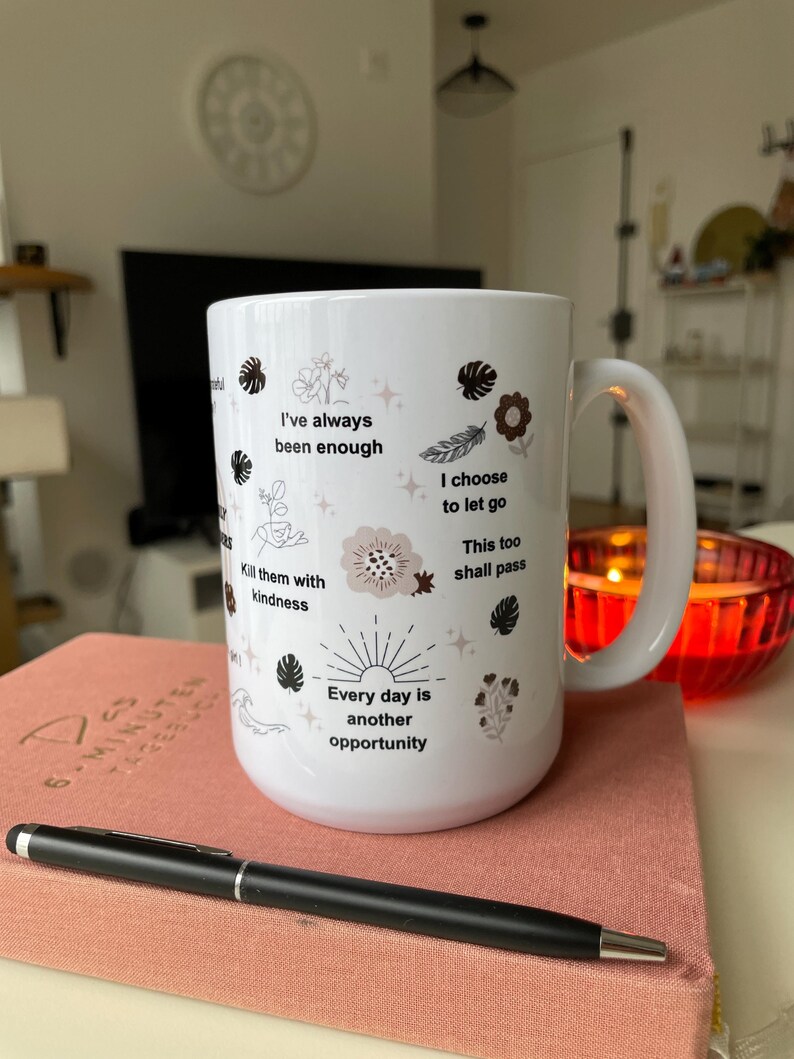 Mentale Gesundheit Becher: Tägliches Affirmationen Cup Geschenk Tech Girls 15oz Bild 9