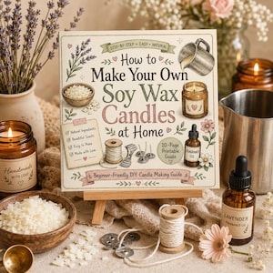DIY Soy Wax Candle Making Guide | 10-Page Printable Beginner Candle Guide | Homemade Candle Instructions