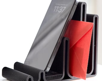 Minimalist Vertical Desk Organizer: Phone & Notebook Stand