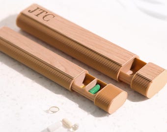 Portapillole personalizzato: portapillole settimanale in legno per 7 giorni