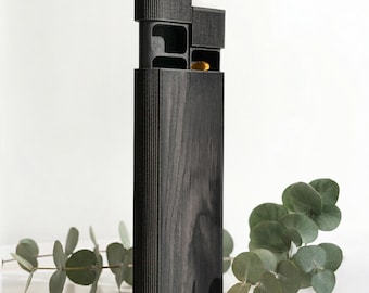 Portapillole AM PM 7 giorni Regalo per fidanzato/marito Custodia in legno nero personalizzata