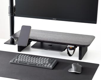 Wood Monitor Stand for Desk: Wooden Screen Riser for Home Office Minimalist Computer Shelf