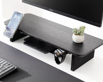 Monitor Riser for Home Office: Apple Watch and MagSafe Dock Personalized Tech Gift