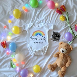 Rainbow Baby Digital Pregnancy Announcement - Gender Neutral Template - Social Media Baby Reveal - Rainbow baby on the way
