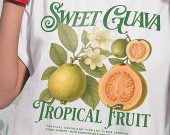 Sweet Guava Vintage 90s Retro Unisex T-Shirt, Cute Cotton Oversized Tee, Summer Fun Fruit Tee, Y2K Shirt, Gift for Fruit Lovers