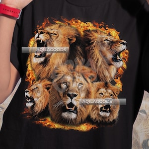 Vintage Lion Retro Graphic Tee, 90s Animal Lover Campaign Shirt, Unisex Heavy Cotton Top, Funny Lion Shirt, King the Jungle, Madagascar tee