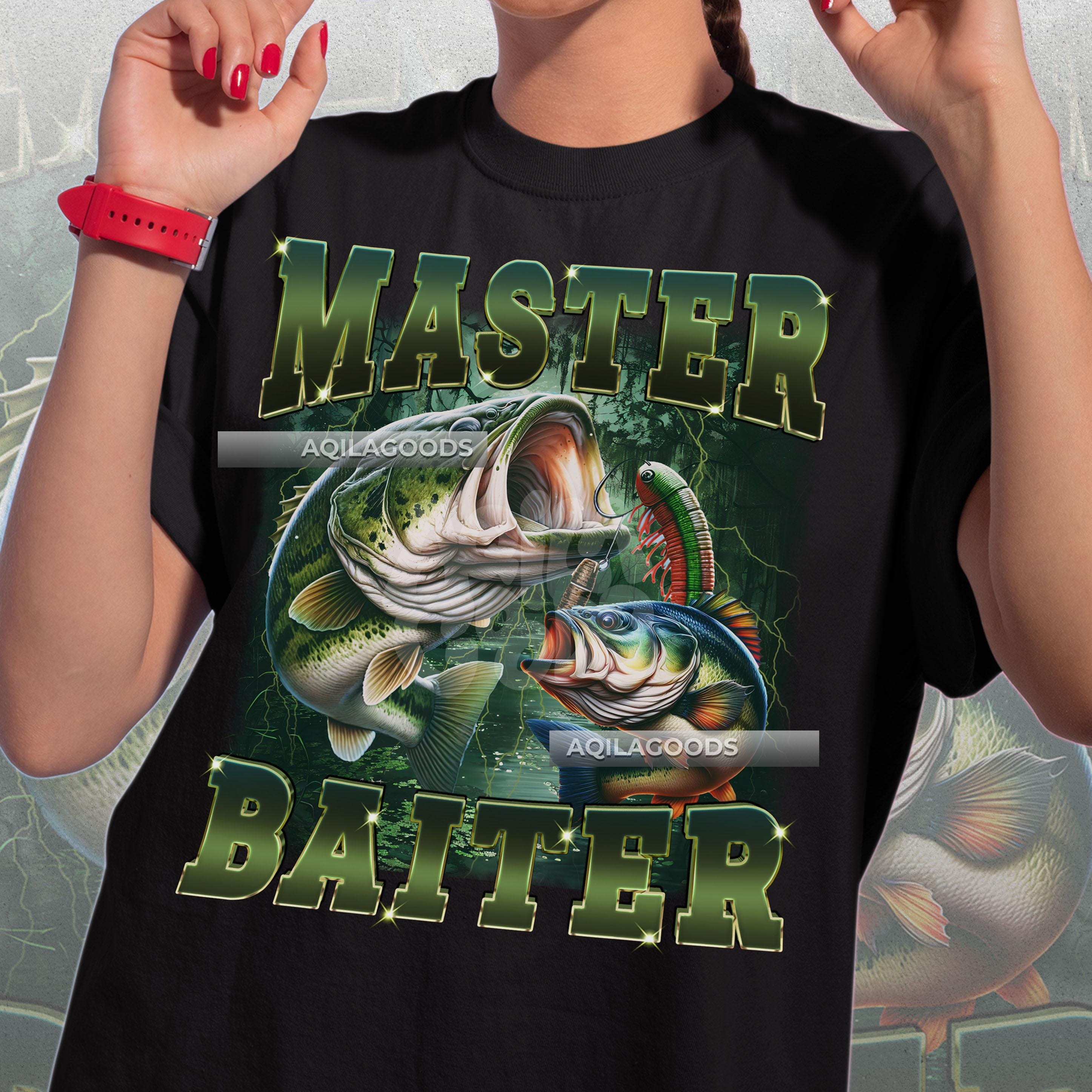 Master Baiter Vintage 90s Unisex Tee, Bass Fisherman Shirt, Heavy 
