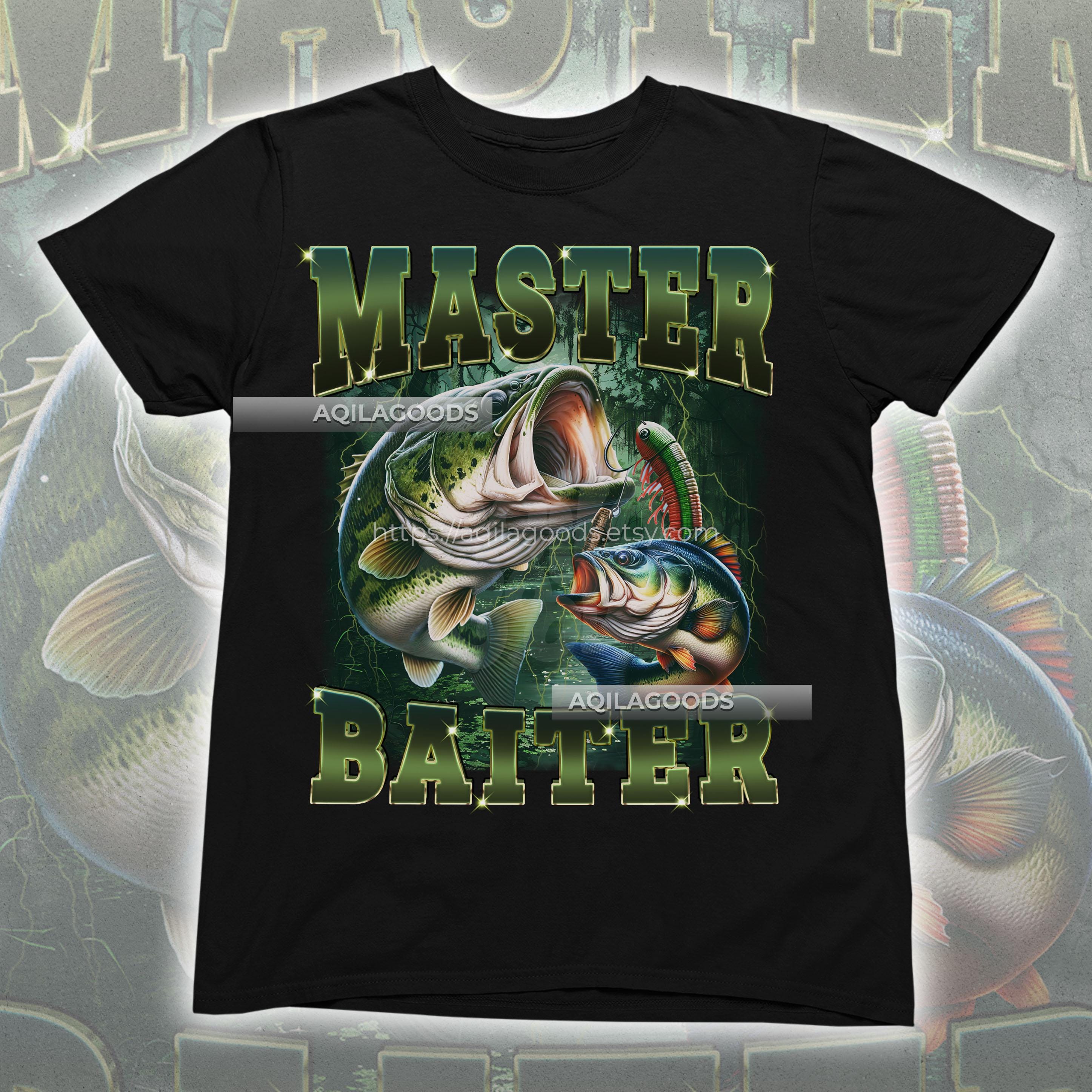 Master Baiter Vintage 90s Unisex Tee, Bass Fisherman Shirt, Heavy 