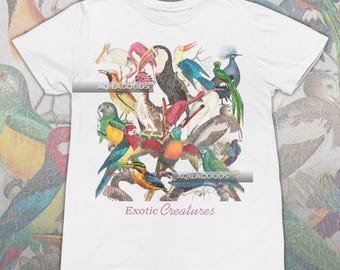 Exotic Bird Vintage 90s Graphic Tee - Animal Lover Gift, Parrot, Flamingo, Swallow, Toucan, Birdwatching, Bird Lover, Unisex Shirt, Cotton