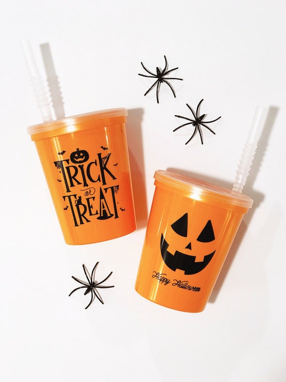 Trick or Treat Kids Cup, Kiddie Cup, Kiddie Halloween Cup, Halloween Cups, Foam Halloween Cup, Halloween Party, Personalized Cups Il_570xn