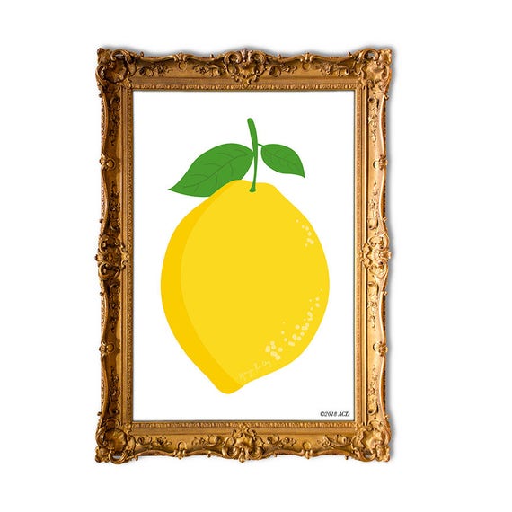 Squeeze the Day Printable Wall Art, Lemon Art Print, Digital Download, Printable Art, Nursery Print, Children's Room Print, Room Decor Il_570xn