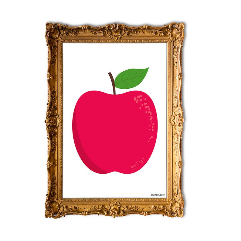 Apples to Apples Printable Wall Art Apple Art Print Digital Etsy