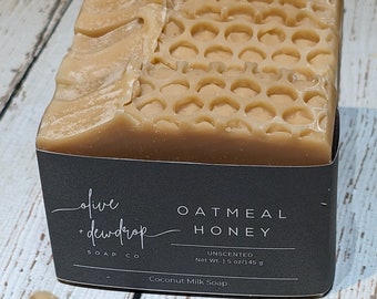 Oatmeal Honey Soap | Coconut Milk Soap | Unscented Soap | Artisan Soap |All Natural Soap | Palm Free | Cold Process Soap