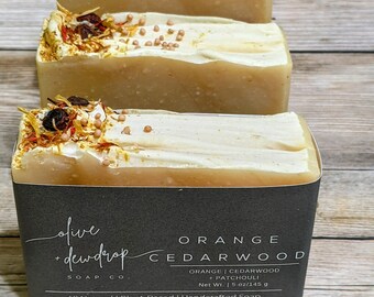 Orange Cedarwood Soap | Coconut Milk Soap | Artisan Soap | Handmade Soap | Natural Soap | Cold Process Soap