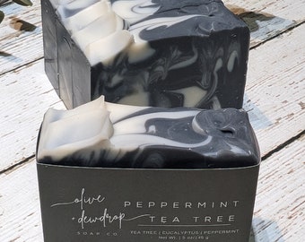 Peppermint Tea Tree Soap| Shea Butter Soap | Artisan Soap | Handmade Soap | Cold Process Soap