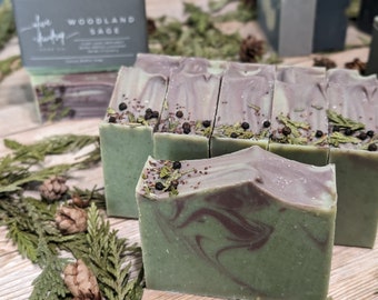 Woodland Sage Soap | Cocoa Butter Soap |Winter Soap | Woods Soap | Artisan Soap | Handmade Soap | All Natural Cold Process Soap