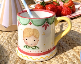 Personalised Children’s Mug with Bespoke Portrait & Name | Birthday Gift | Children’s Gift | Christening Gift | Nursery Decor