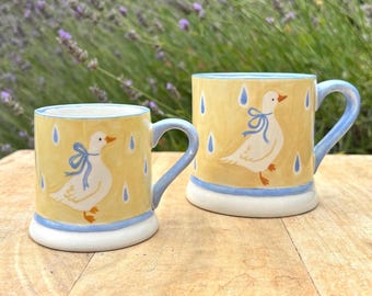 Taza de Silly Goose con opción de nombre personalizado / Taza de San Valentín / Taza pintada a mano / Regalo de cumpleaños / Regalo de bautizo / Regalo de baby shower