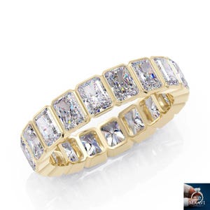 Emerald Cut Lab Grown Full Eternity Wedding Band For Women, Diamond Wedding Band, Lab Grown Diamond Anniversary Band, Matching Bridal band,