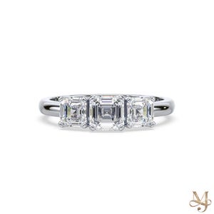 Asscher Cut Lab Grown Diamant Verlobungsring 2.00 Tcw Drei-Stein-Ring, Asscher Verlobungsring, Asscher Ehering, IGI-zertifiziert