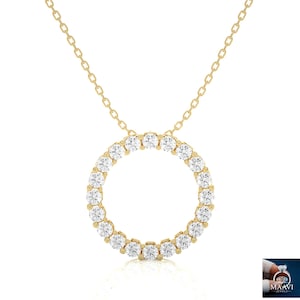 Round Cut Lab Grown Diamond Necklace, 1.00 ct Lab Grown Diamond Necklace, Wedding Gift, Anniversary Gift, Unique Necklace