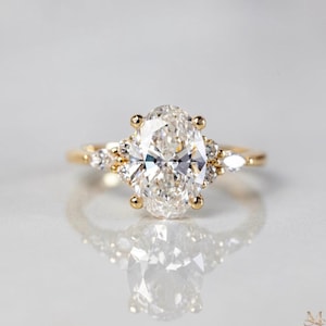 2.00ct Oval Lab Grown Diamond Engagement Ring, 14k Gold Lab Grown Diamond Ring, IGI Certified Diamond Ring, Oval Wedding Ring