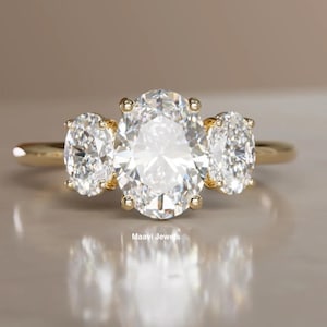 Oval Cut Lab Grown Diamond Engagement Three Stone Ring, IGI Certified, Lab Diamond Engagement Ring, Proposal Ring, Three Stone Diamond Ring