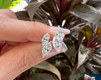 3.00ct lab grown marquise diamond earrings, Birthday-Anniversary Gift, Kissing Marquise Diamond,Lab Grown diamond Earrings,Wedding jewellery