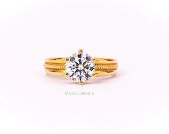 1.00ct Rundschliff Labor Diamant Solitärring, Diamant-Verlobungsring, IGI-zertifiziert, 14k Goldring, IGI-zertifiziert, Vorschlagsring