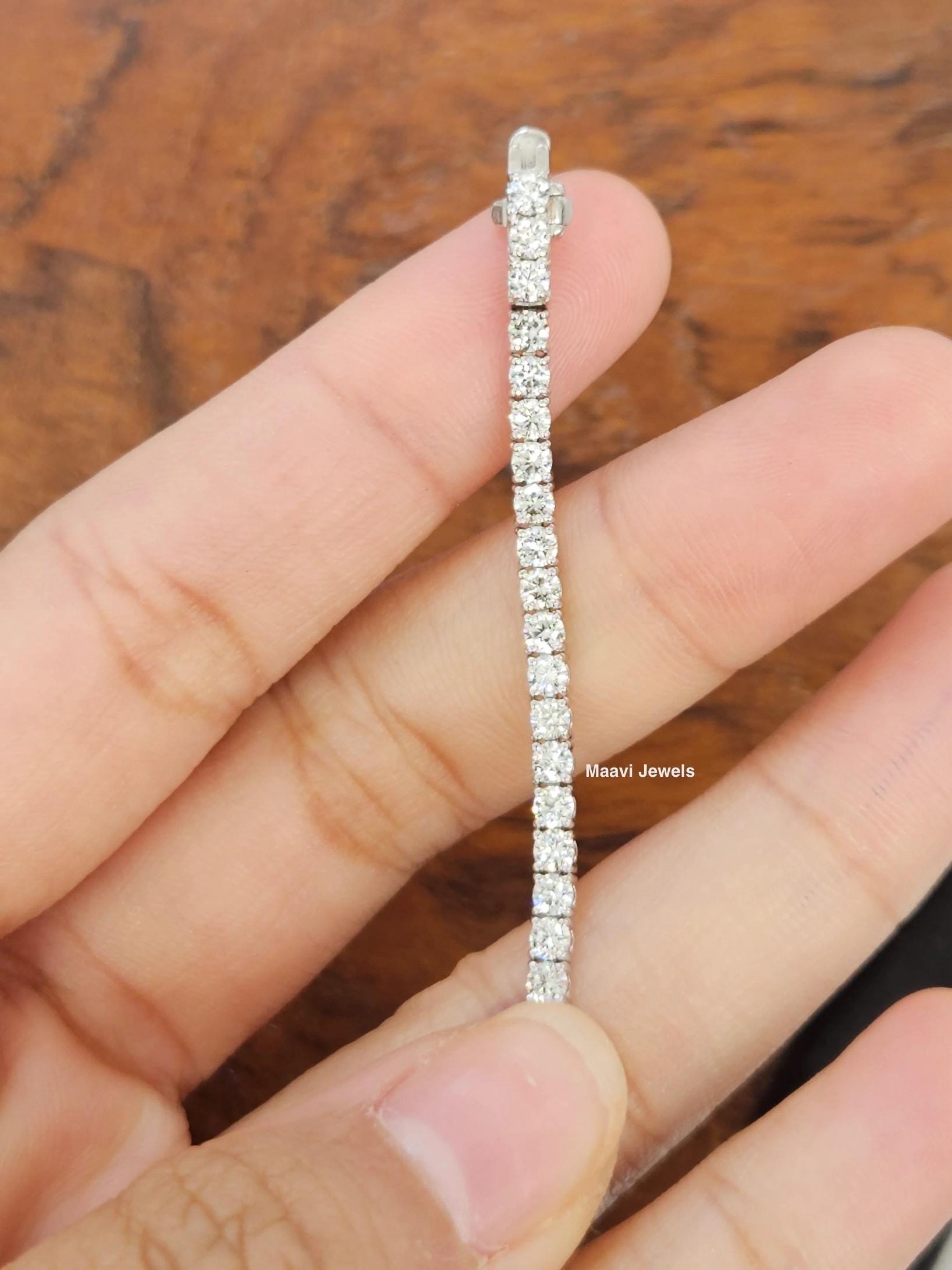 3.50カラットのラボグロウンダイヤモンドテニスブレスレット、14K