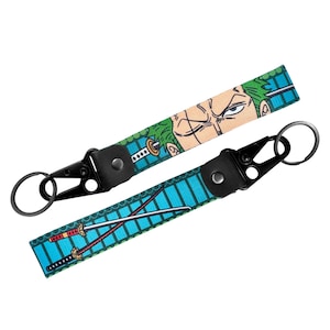 One Piece Keychain: Roronoa Zoro Swordsman Anime Lanyard