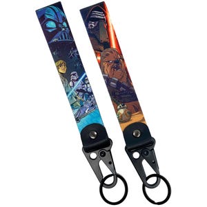 Star Wars Comics Universe Keychain Keyring Legacy Lanyard Skywalker, Darth Vader, Stormtrooper, Chewbacca, BB-8, Kylo Ren for Sci-fi fans