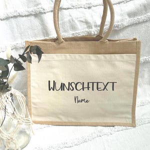 Personalisierte Jutetasche mit Wunschtext und Name Geschenk Mama Freundin Hochzeit Geburtstag JGA Jutebeutel personalisiert nachhaltig