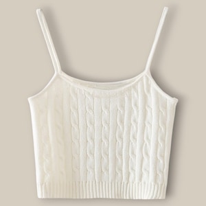 Ribbed Knitted Camisole with Spaghetti Straps | Seamless Slim Fit Crop Top | Minimalist Innerwear Layering Tank | Womens Vest