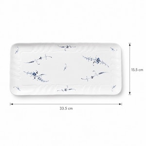 Villeroy & Boch Vieux Luxembourg Large Sandwich Tray / Rectangular Serving Platter 34 cm Blue White Porcelain