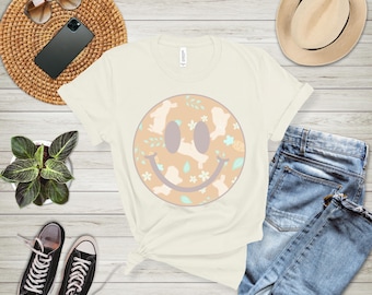 Floral Bunny Smiley Face PNG: Easter Sublimation (Digital Download)