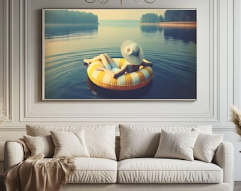 Vintage Lake House Art: Summer Vibes Print (Digital Download)