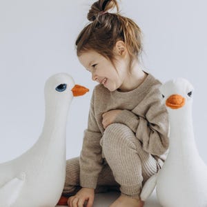 Stuffed Goose Toy | Handmade Stuffed Animal | Goose Plushie |Christmas Gift | Soft Goose Toy | Baby Comforter | Goose Cuddle Toy