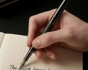 LT Hongdian 1866 Natural Wood Handmade Fountain Pen EF/F Fine Nib Luxury Ink Pen for Writing or Gift