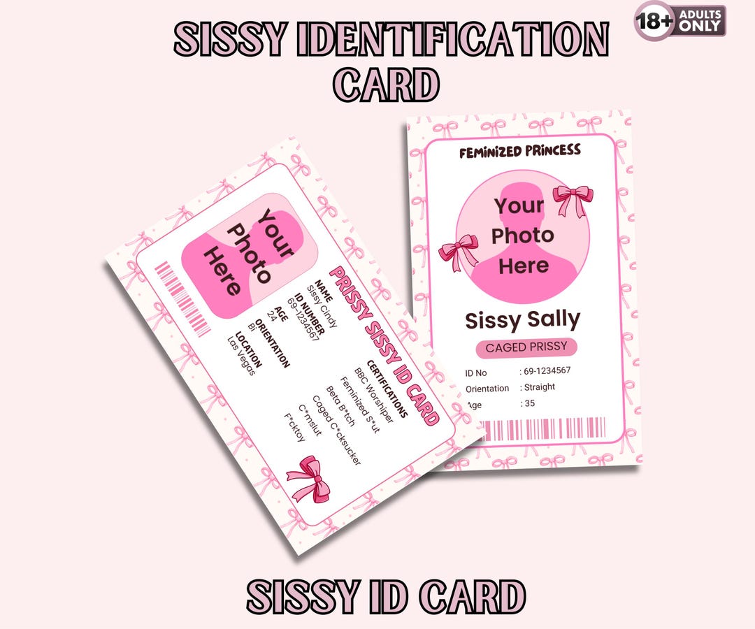 Sissy Identification Card Instant Digital, Customizable Download