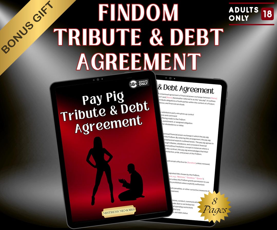 Femdom Tribute & Debt Agreement for Findom + Scan to Pay QR Code