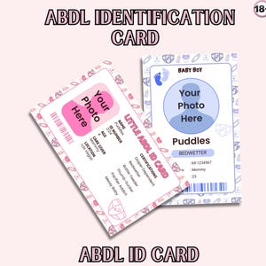 ABDL Identification Card - Instant Digital, Customizable Download - Editable Canva Template | Little ABDL ID