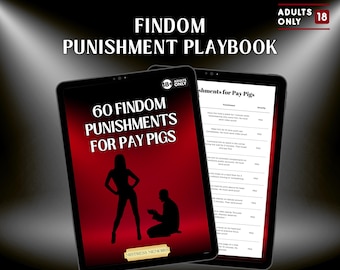 Findom Punishment Playbook for Femdoms + Scan to Pay QR Code Templates | 60 Paypig Punishments including Tributes | Red Design
