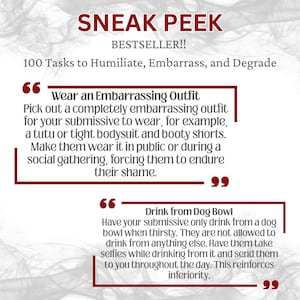 Ultimate Humiliation Tasks List | 100 Unique Degradation, Humiliation, Sissification Ideas | FemDom Training for Male Submissives image 4