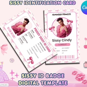 Sissy Identification Card - Instant Digital, Customizable Download - Editable Canva Template | Prissy Sissy ID