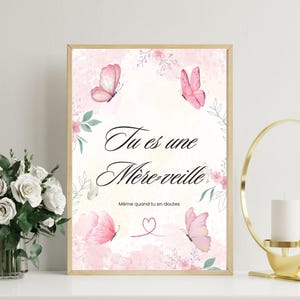 Póster imprimible “Eres una madre maravillosa” – Decoración bienestar mamá | Imprimible A3 A4 8x10” | Mensaje reconfortante, regalo para mamá, posparto