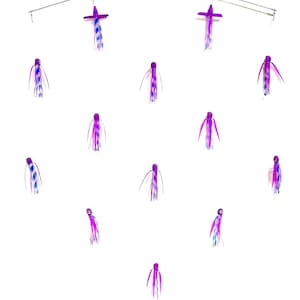 Flying Fish Spreader Bar - Rigged with splash bird, teaser birds and flying fish for trolling tuna, mahi, marlin and wahoo